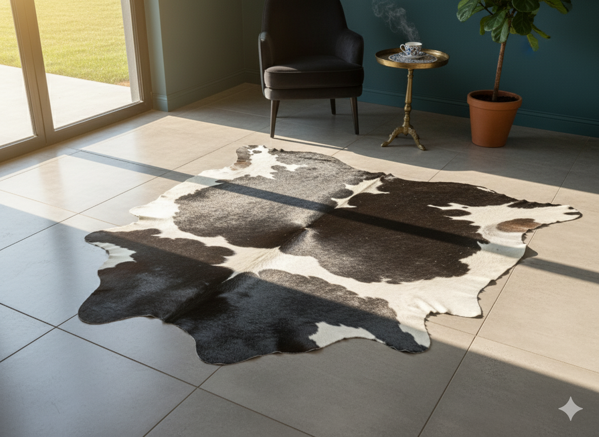 Cowhide Leather Hair-On Turkish Rug