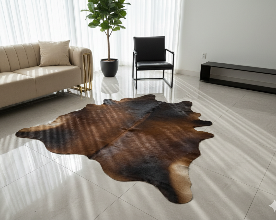 Cowhide Leather Hair-On Turkish Rug