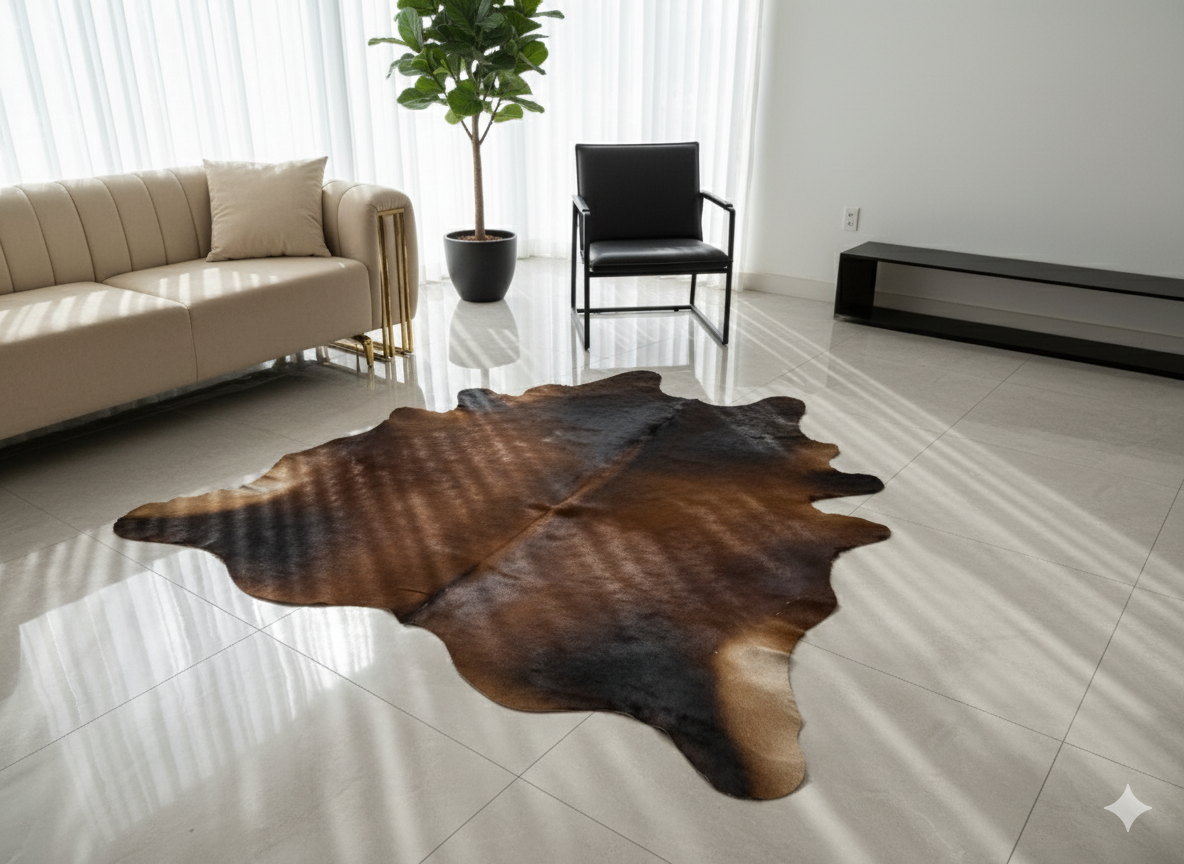 Cowhide Leather Hair-On Turkish Rug