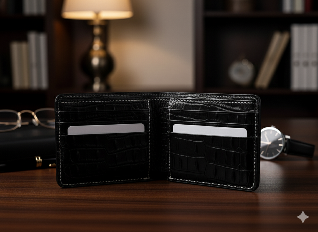 Men’s Black Crocodile Leather Wallet