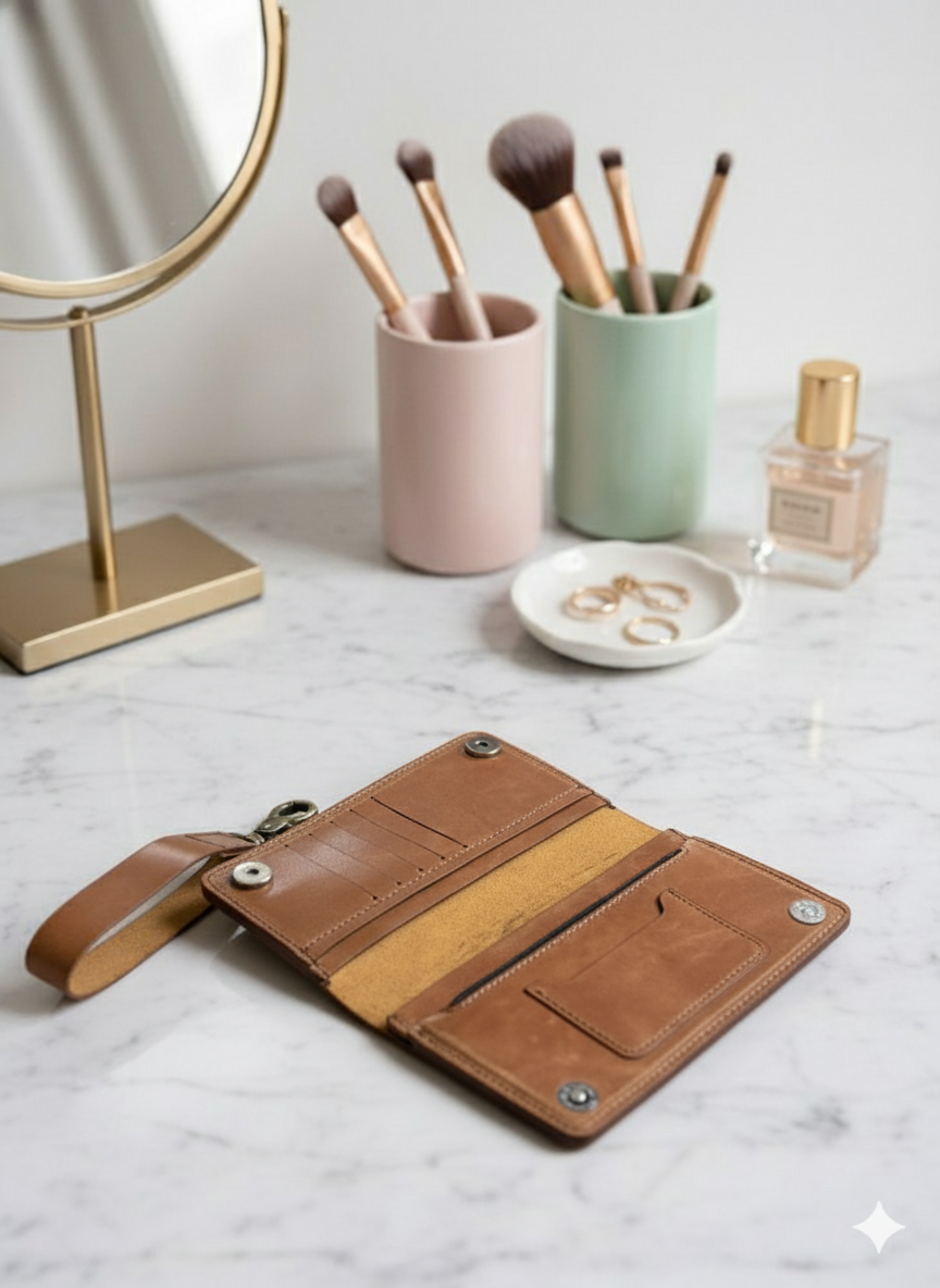 Brown Women’s Long Leather Wallet