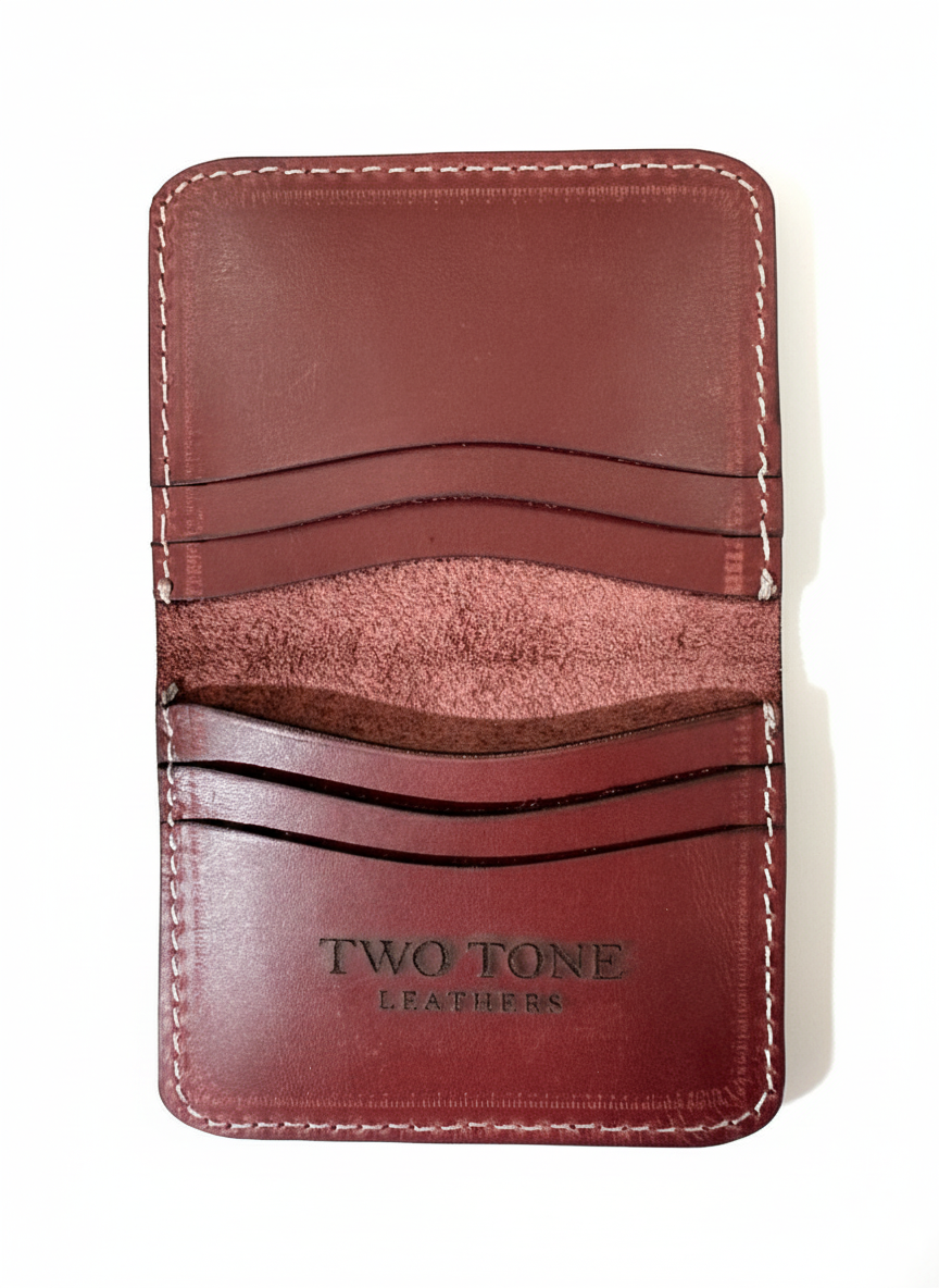 Burgandy Sleek Leather Card Holder