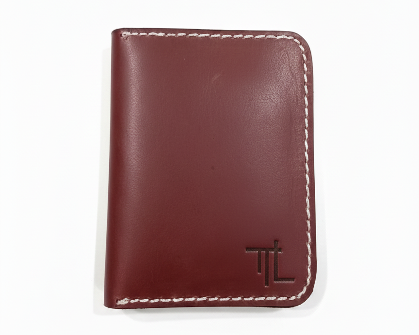 Burgandy Sleek Leather Passport Holder