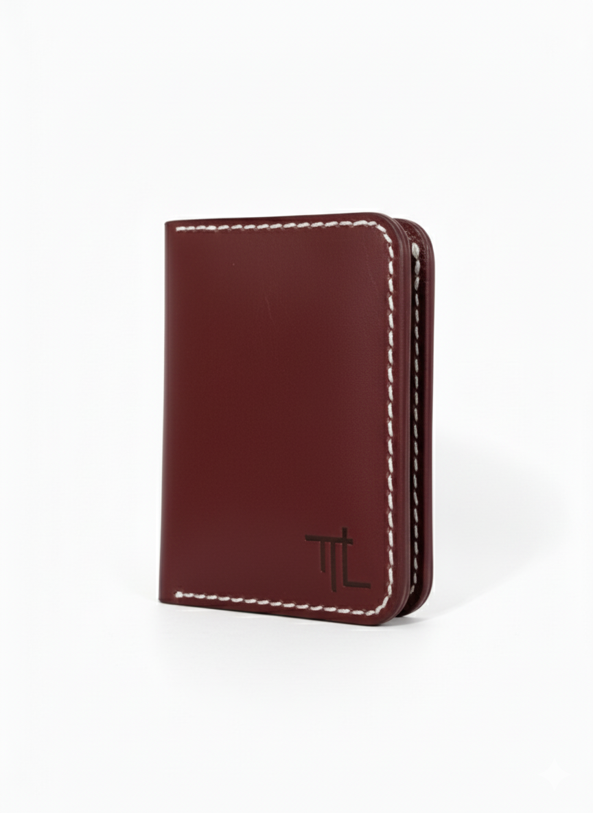 Burgandy Sleek Leather Passport Holder