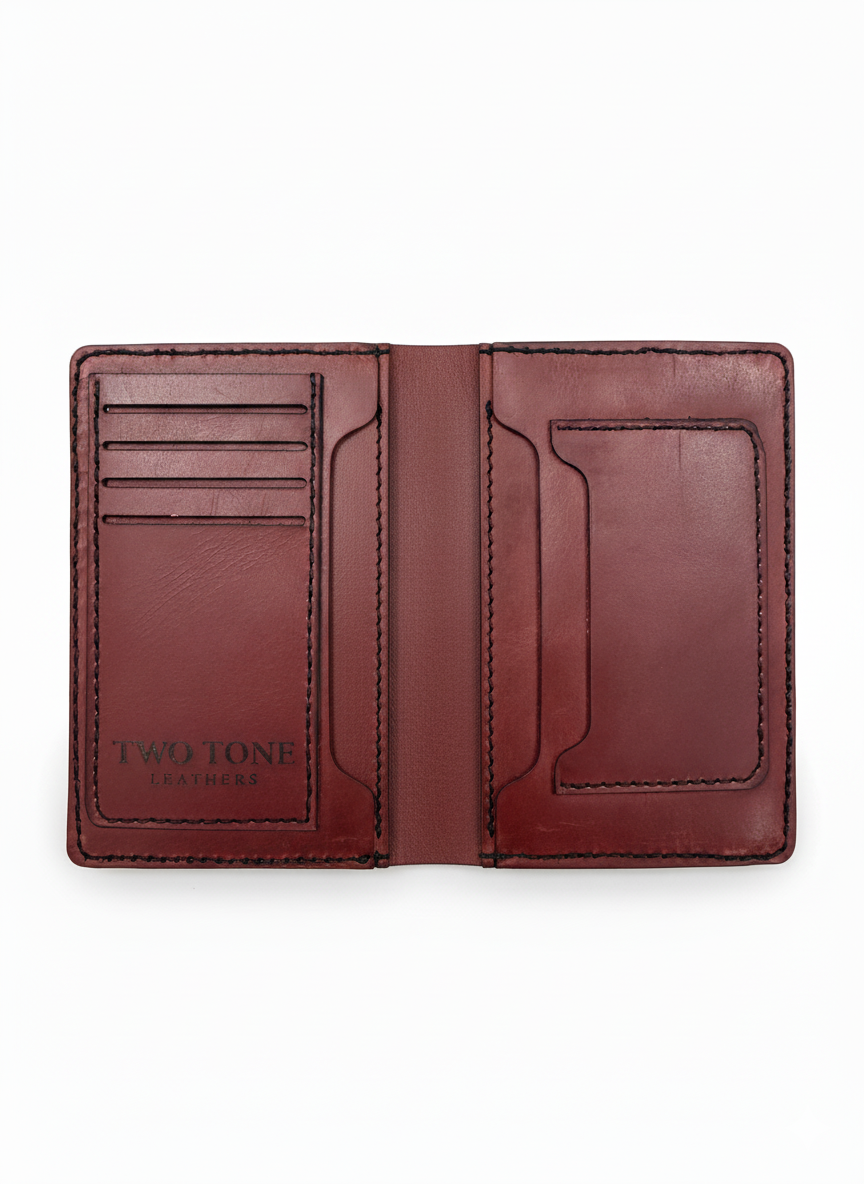 Burgandy Sleek Leather Passport Holder