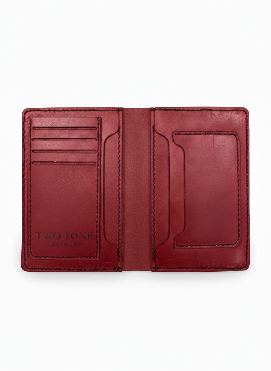 Burgandy Sleek Leather Passport Holder
