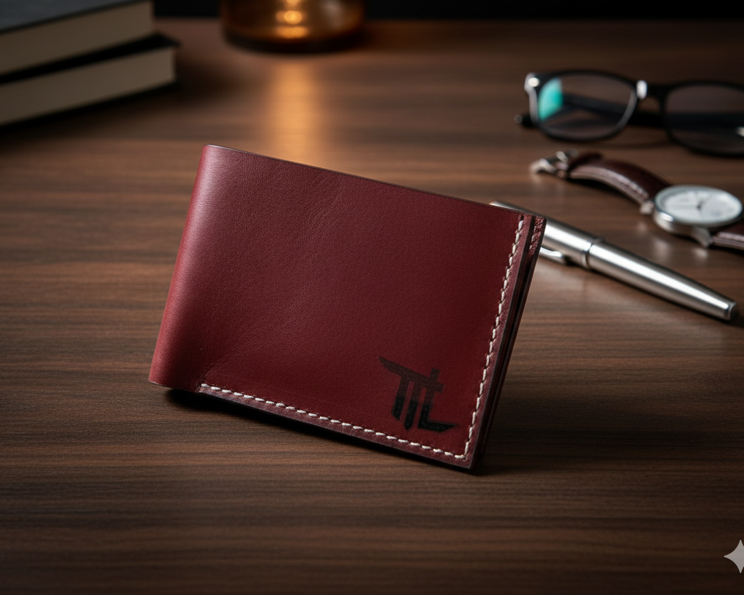 Men’s Burgandy Leather Regular Wallet
