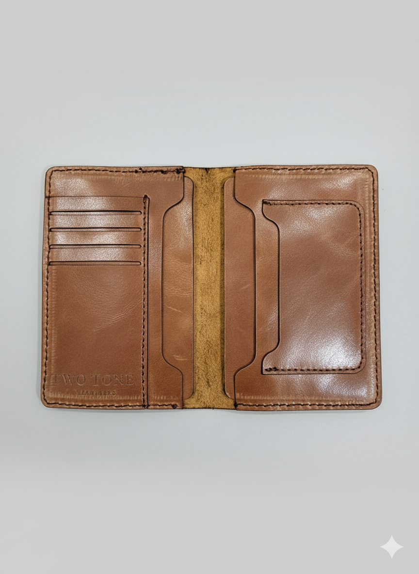Brown Sleek Leather Passport Holder